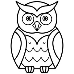 Owl Outline line art vector