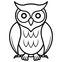 Owl Outline line art vector