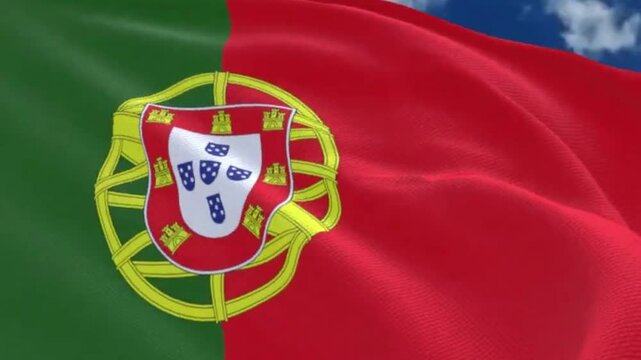 Portugal Flag Video, Portugal Flag Animation, Portugal Realistic 3d Flag Video, Portugal Flag Animation Video, Waving Portugal Flag Animation Videos
