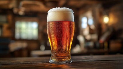 Cold Beer in Rustic Pub Setting