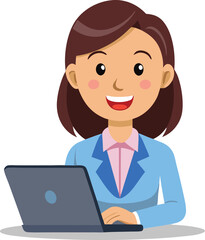 Digital Savvy Professional: A modern businesswoman engrossed in her work on a laptop, reflecting a dynamic fusion of innovation and a productive work environment.