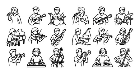 Fototapeta premium Musical Instruments Icons