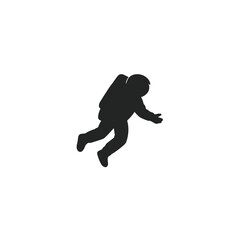 Astronaut silhouette floating in space minimalist vector design graphic illustration