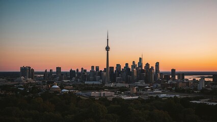 Toronto skyline at sunset