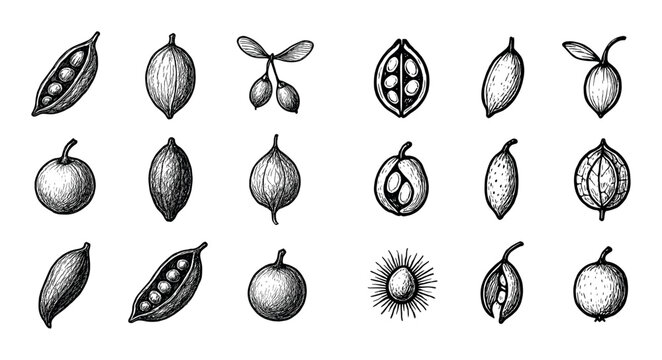Hand-Drawn Seed Pods