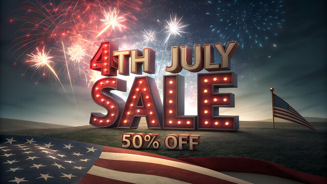 4th of july fireworks sale 50% discounts on independence day - Powered by Adobe