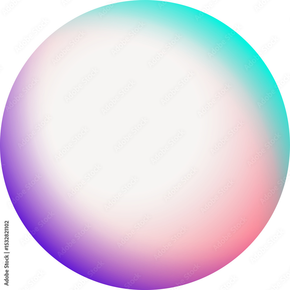 Poster abstract pastel gradient sphere is floating on transparent background in soft 3d render style