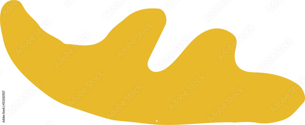Poster abstract yellow wave shape is floating on transparent background in flat vector design