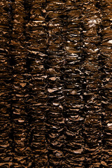 wall composed of dried leaves in the art museum