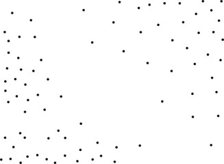 Random polka dots on white background. Elegant black circles. Vector isolated. Black dots. Fashion design. Vector business template. Decoration element. Dotted pattern.