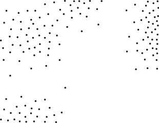 Random polka dots on white background. Elegant black circles. Vector isolated. Black dots. Fashion design. Vector business template. Decoration element. Dotted pattern.