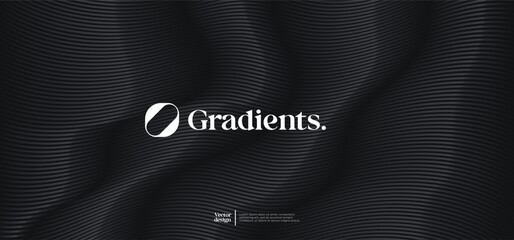 Wavy linear pattern with gradient texture. Vector presentation template. 