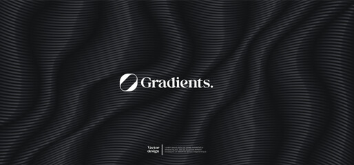 Wavy linear pattern with gradient texture. Vector presentation template. 