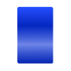 3d blank blue card with sleek surface on transparent background 