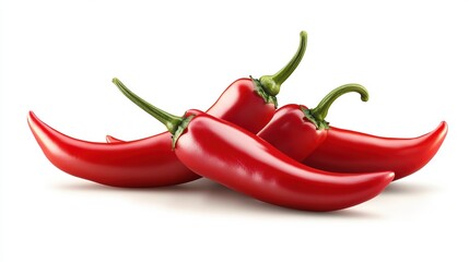 Red hot chili peppers isolated on a white background