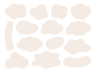 ゆるいふにゃふにゃのベージュの雲フレーム