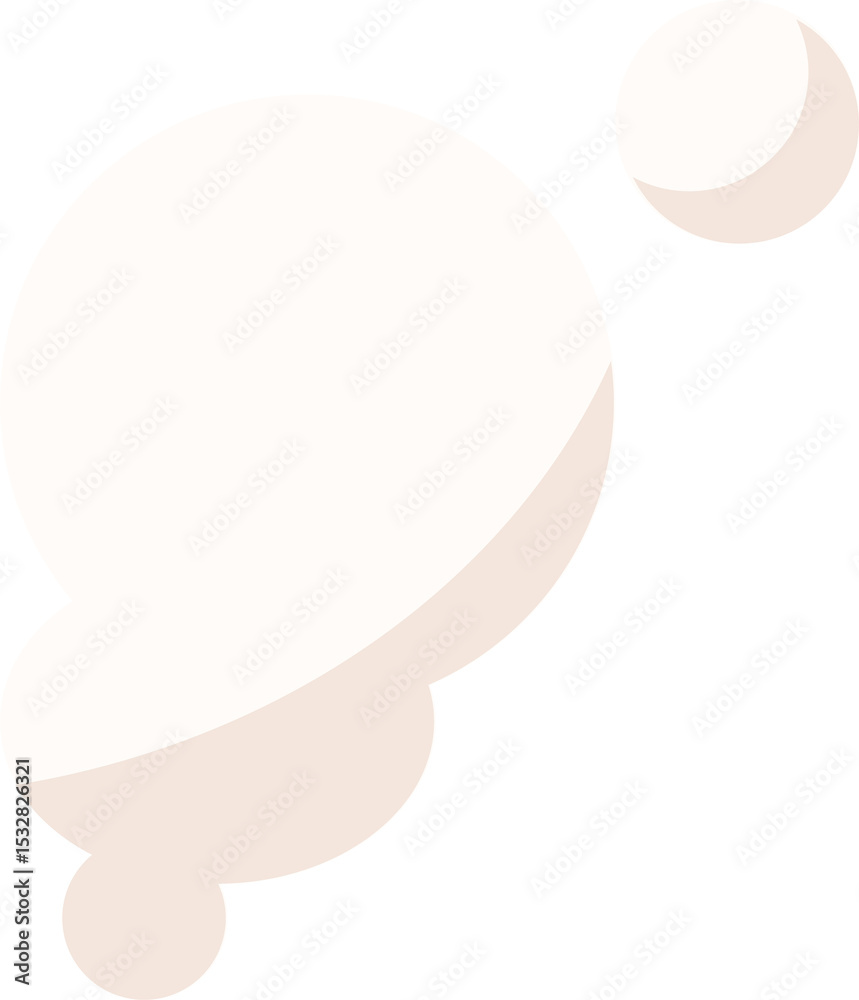 Poster abstract 3d cluster of overlapping spheres is showing on transparent background with soft shading
