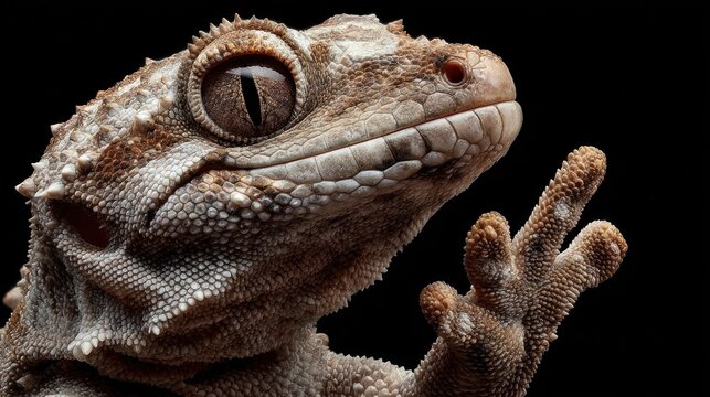 Close-up Portrait of a New Caledonian Giant Gecko