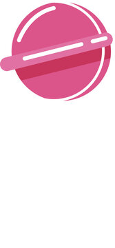 Naklejki Round pink lollipop is floating on transparent background in flat design with glossy highlights
