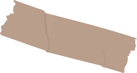 Rectangular masking tape is being shown in flat design on transparent background, with torn edges