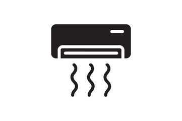Air Conditioner Mode silhouette vector with white background