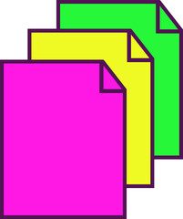 Abstract layout showing three folded corner sticky notes in flat design on transparent background
