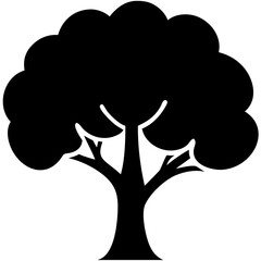 Vector tree silhouette with heart-shaped design illustration