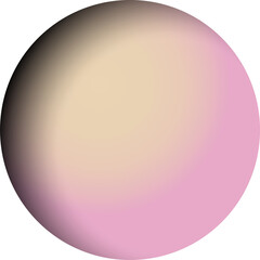 Softly shading pastel gradient sphere floating on transparent backdrop in 3D render, copy space
