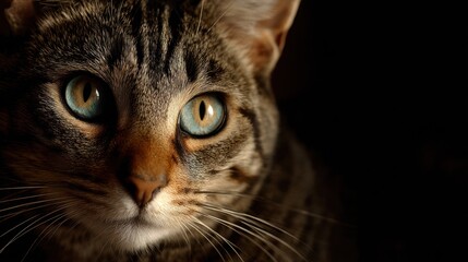Captivating Gaze: A Close-Up Portrait of a Tabby Cat