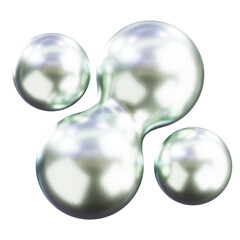 Liquid forms PNG Shiny silver 3D shape. Abstract form element set on transparent background. Formas cromadas en 3D