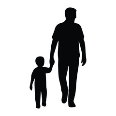 Father's day silhouette, Father and son silhouette