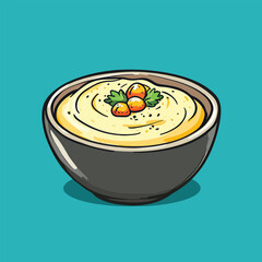 Creamy Hummus in Dark Bowl with Paprika Garnish