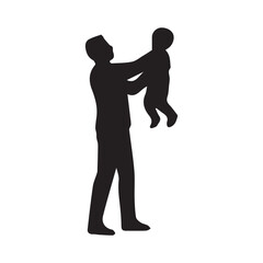 Father's day silhouette, Father and son silhouette