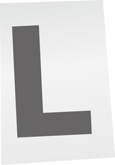 Abstract L-shaped block is leaning diagonally on transparent background, flat vector design