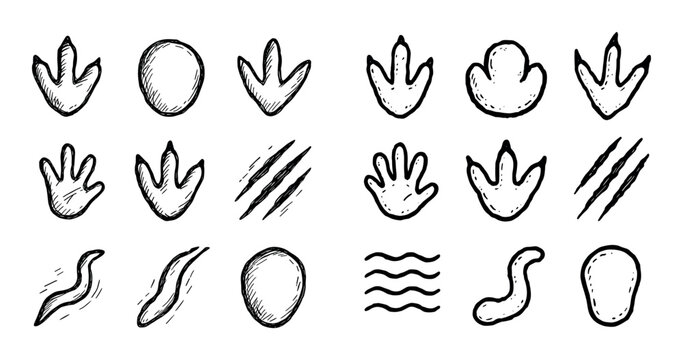 Dinosaur Footprint Icons