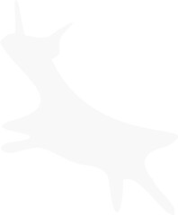 Abstract white shape dripping like paint floating on transparent background in flat design