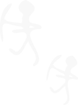 Fototapeta Two brush-style archer silhouettes are drawing bows and shooting arrows on transparent background