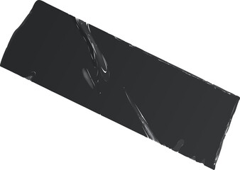 Glossy black smartphone is tilting in 3D render on transparent background with subtle reflections