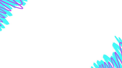 Abstract brush scribbles are framing corners in flat design on transparent background, copy space