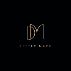 Initial Luxury DM MD Monogram Logo Design, Elegant Lettermark Logo Template.