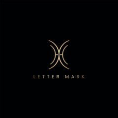 Initial Luxury HX XH Monogram Logo Design, Elegant Lettermark Logo Template.