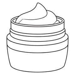 Skincare Jar Cream Container Line Art Illustration Design