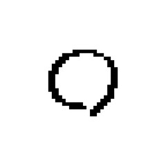 Obraz premium Pixel art cartoon circle icon with a comic feel and mosaic pixelated design style.