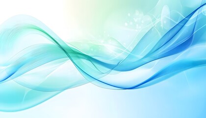 Fototapeta premium Abstract design with flowing, translucent teal and blue waves.
