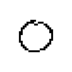 Fototapeta premium Mosaic style pixel art of a circle icon. minimalistic geometric shape, retro sprite appearance.