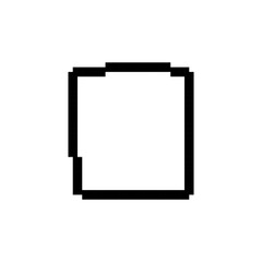 Black and white pixel frame icon with a simple mosaic border and square shape.
