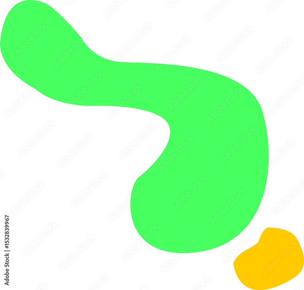 Poster two abstract organic blobs are floating on transparent background in flat design style