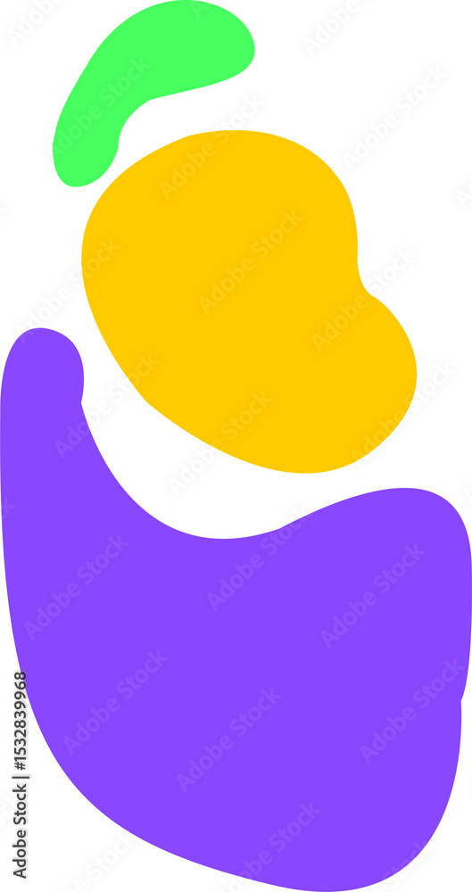 Poster abstract amorphous blobs are floating in transparent flat design, showing bold organic forms