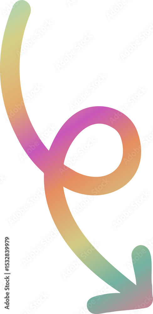 Poster abstract looped arrow shape is showing flat design gradient ribbon on transparent background