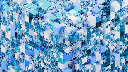 3d render digital cube. Computer generated